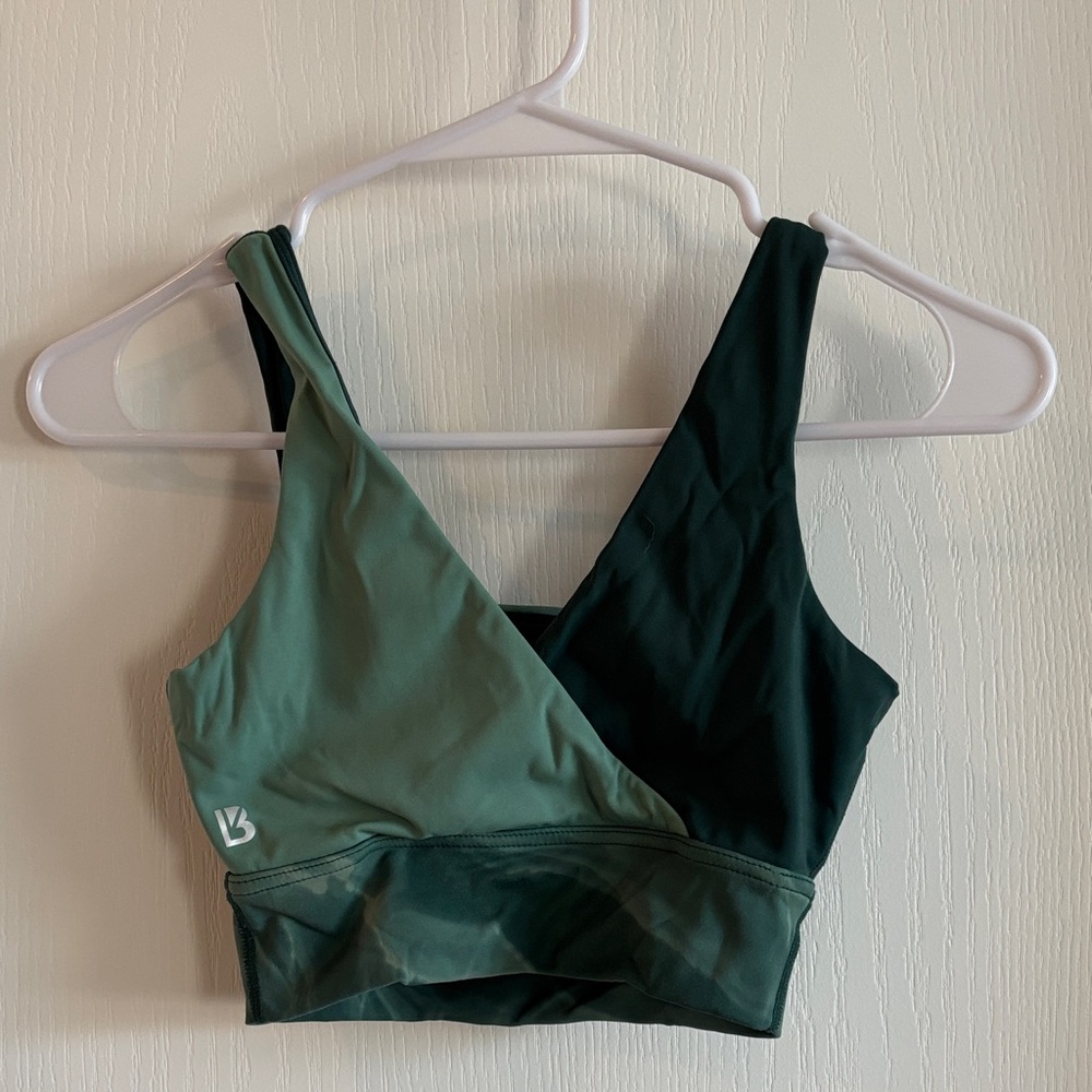 Buff Bunny Vibrant Green Colorblock Sports Bralette size XS